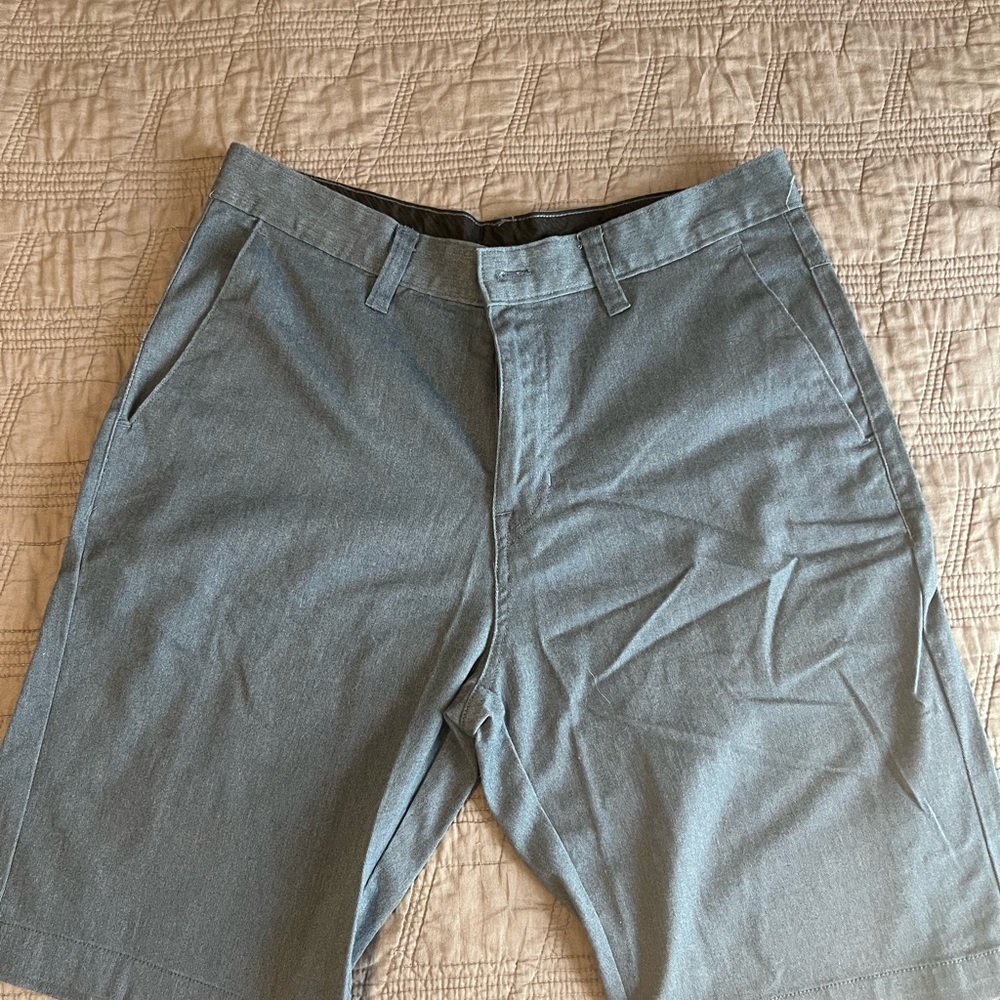 Volcom Light Blue Flat Front Shorts Casual Essential